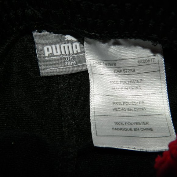 Puma Boys 18 months Black Red Track Pant - Picture 6 of 7